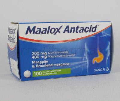MAALOX ANTACID 100 TABL (geneesmiddel)